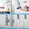 Kibi Aurora Single Handle Pull Down Kitchen Sink Faucet with Soap Dispenser C-KKF2003CH-KSD100CH